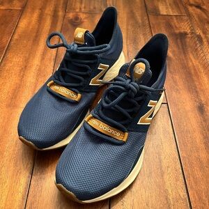 New Balance Blue and Gold Sneakers with Breathable Mesh